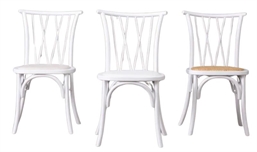 Crossed Dining Chair White - Cane in Naples, Marco Island, Ft. Myers