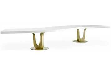 Mia Dining Table Curved - Gold in Miami, Ft. Lauderdale, Palm Beach