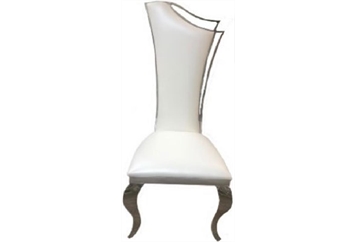 Jazmine Dining Chair - Silver and White in Miami, Ft. Lauderdale, Palm Beach