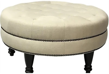 Camelot Ottoman Linen - White in Miami, Ft. Lauderdale, Palm Beach