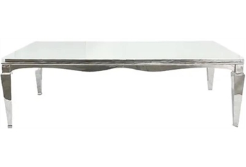 Celine Dining Table Silver - Mirror Top in Miami, Ft. Lauderdale, Palm Beach