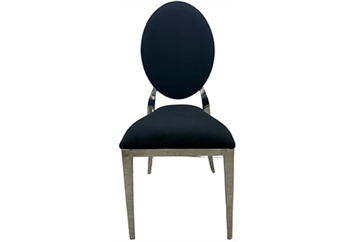O Chair Silver - Black Pad with Back in Miami, Ft. Lauderdale, Palm Beach