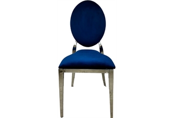 O Chair Silver - Indigo Pad with Back in Miami, Ft. Lauderdale, Palm Beach
