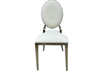 O Chair Silver - White Pad with Back in Miami, Ft. Lauderdale, Palm Beach