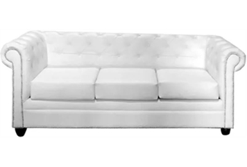 Aristocrat Sofa - White and Silver in Miami, Ft. Lauderdale, Palm Beach