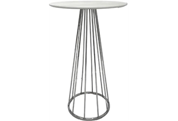 Arlo Highboy Table Silver - White Top in Miami, Ft. Lauderdale, Palm Beach