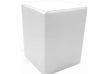 White Leather Cube with Button Large in Miami, Ft. Lauderdale, Palm Beach