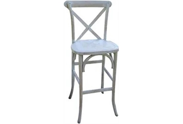 Cross Back Whitewashed Barstool Wide in Miami, Ft. Lauderdale, Palm Beach