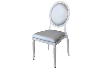 Castle White Dining Chair - Silver Pad in Miami, Ft. Lauderdale, Palm Beach