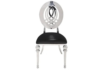Diana Silver Dining Chair - Black Pad in Miami, Ft. Lauderdale, Palm Beach