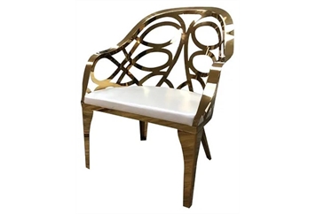 Mykonos Lounge Chair - Gold & Ivory in Miami, Ft. Lauderdale, Palm Beach