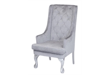 High Back Wing Chair - Silver Tufted in Miami, Ft. Lauderdale, Palm Beach