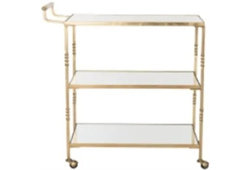 Bar Cart - Gold with Handle in Miami, Ft. Lauderdale, Palm Beach
