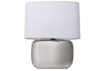 Silver Lamp with White Shade in Miami, Ft. Lauderdale, Palm Beach