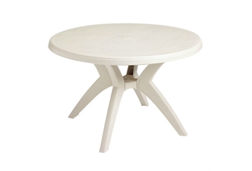 Umbrella Table Round White Resin in Naples, Marco Island, Ft. Myers