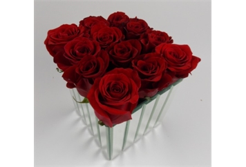 Roses In Beveled Mirror Cube in Orlando