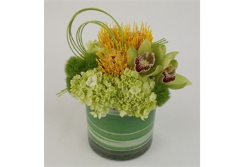 Designed Floral Arrangement with Aspid Leaf Wrap in Orlando