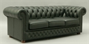 Chesterfield 7' Sofa Leather - Black (Sofas) in Orlando