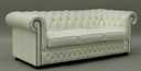 Chesterfield 7' Sofa Leather - White (Sofas) in Orlando