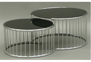 Tube Coffee Table Chrome Black (Tables - Coffee) in Orlando