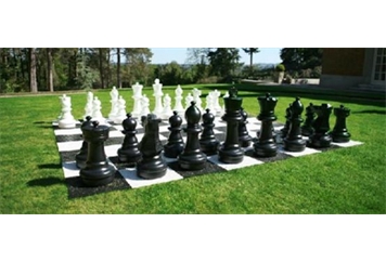 Miami South Beach , Delano Hotel , hand made chess set in garden