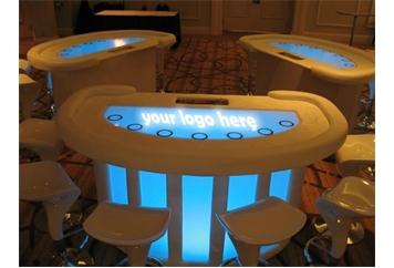 White LED Blackjack Table in Miami, Ft. Lauderdale, Palm Beach